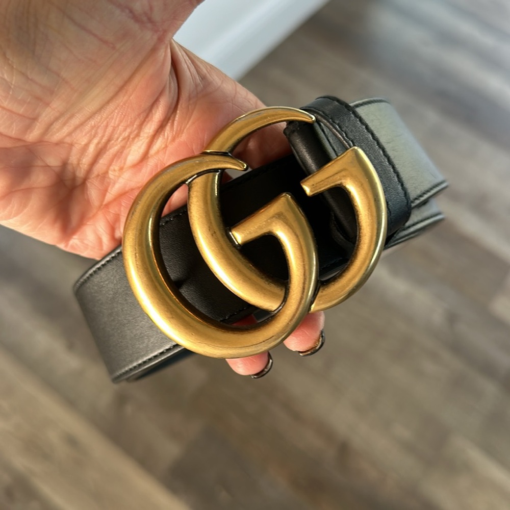 Gucci 2015 re-edition Marmont wide GG buckle belt size 80